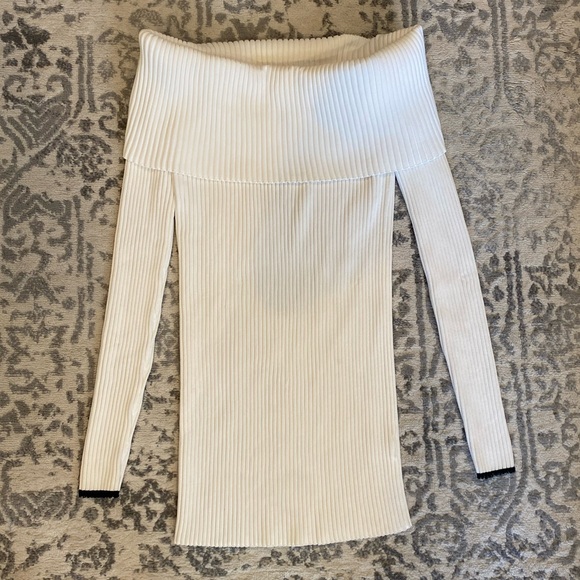 Proenza Schouler Off The Shoulder Long Sleeve Ribbed Top - Picture 3 of 7
